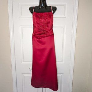 Jordan- Red Satin, Two Piece Formal Dress- Size 9/10
